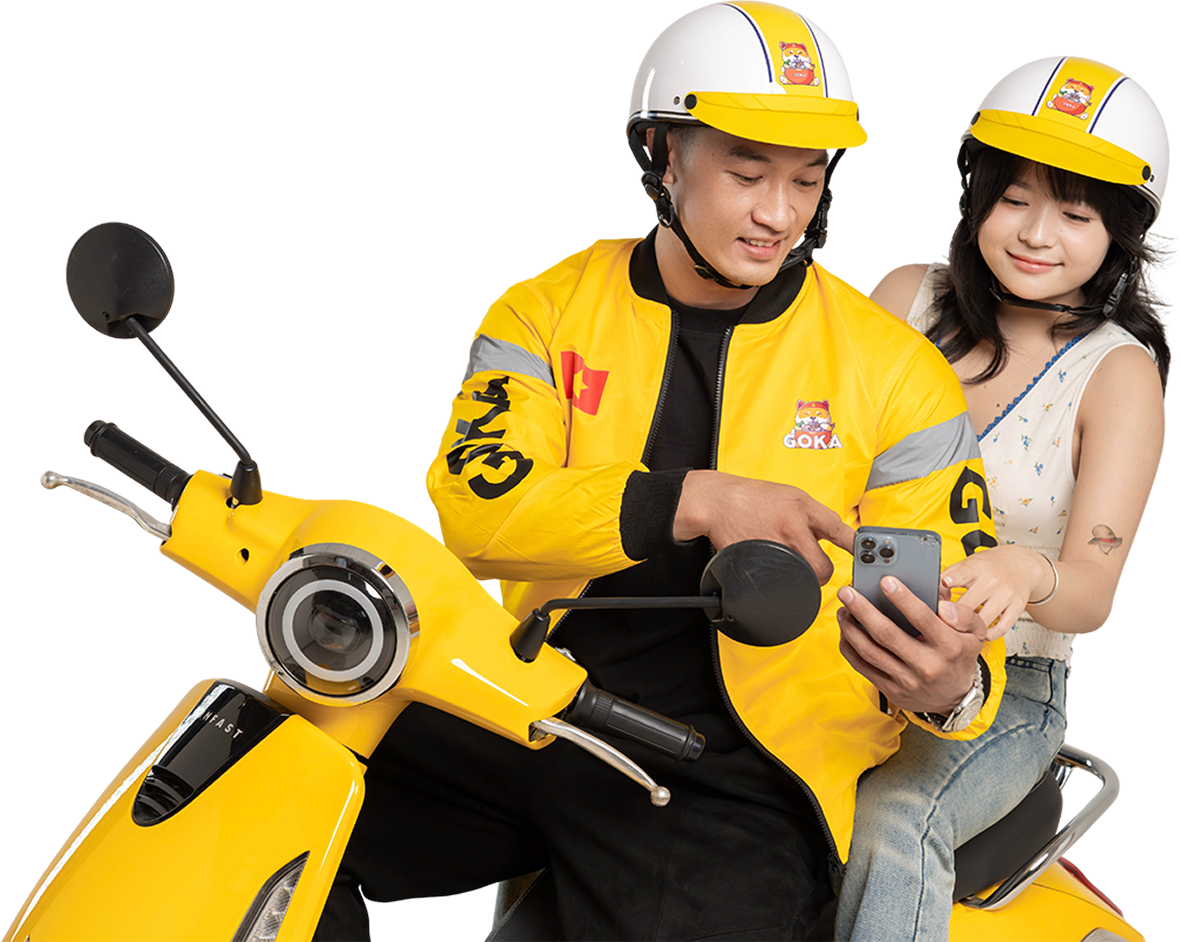 Tài xế GOKA hướng dẫn khách